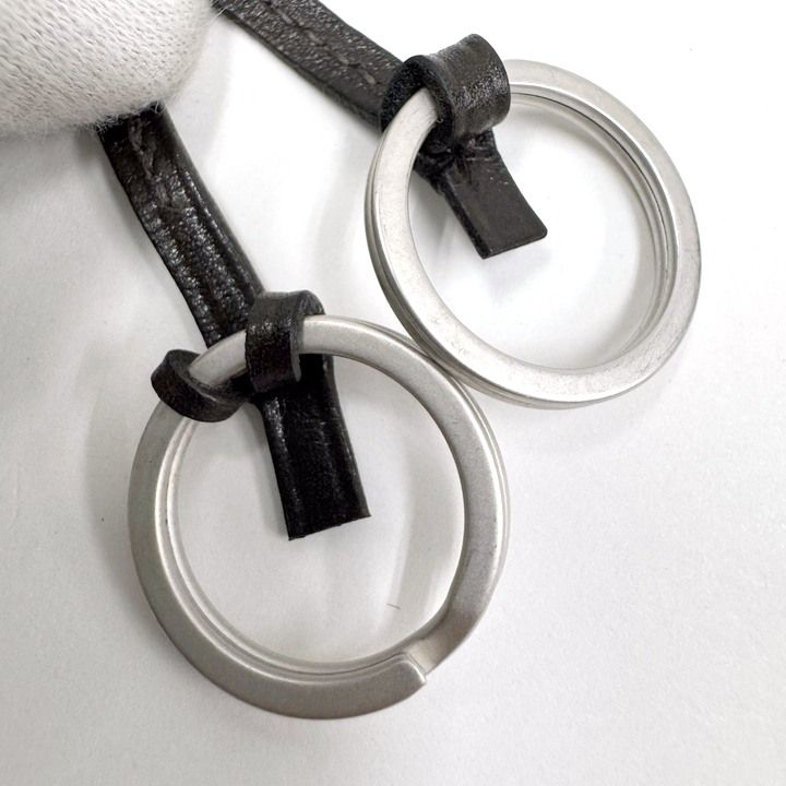 Hermes Clochette Key Ring Charm Dark Brown Silver Dark X