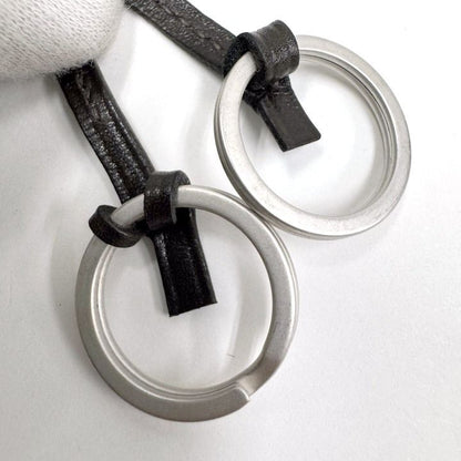 Hermes Clochette Key Ring Charm Dark Brown Silver Dark X