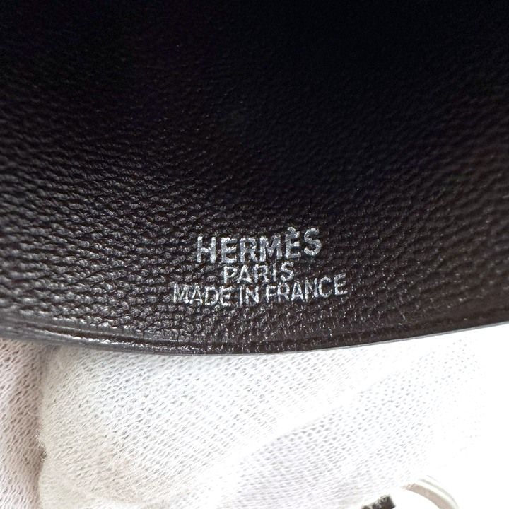 Hermes Clochette Key Ring Charm Dark Brown Silver Dark X