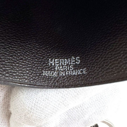Hermes Clochette Key Ring Charm Dark Brown Silver Dark X
