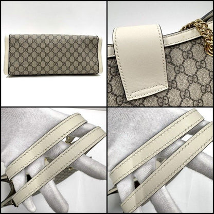 Gucci Padlock GG Chain Shoulder Bag Supreme Beige White