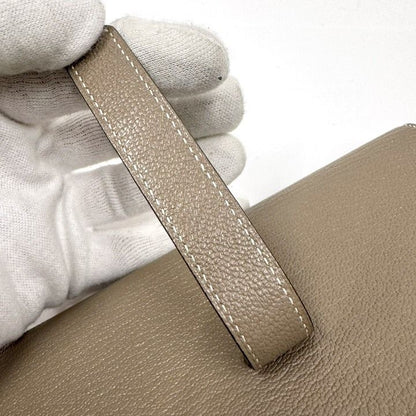 Hermes Bearn Souffle Bifold Wallet Chevre Etoupe Silver :etoupe