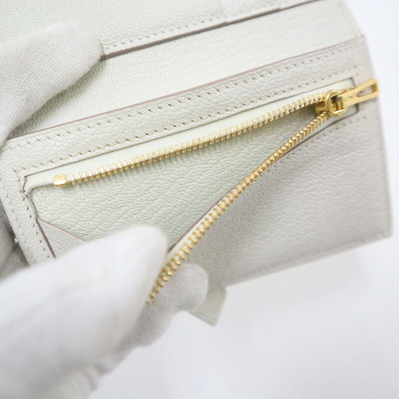Hermes Bearn Convenience Wallet Mushroom Gold Chevre