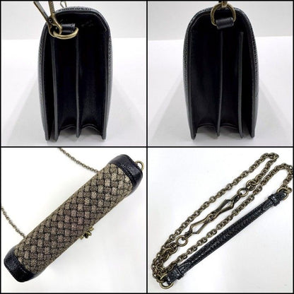 Bottega Veneta Clutch Knot Shoulder Bag Black Vintage Gigold Leather