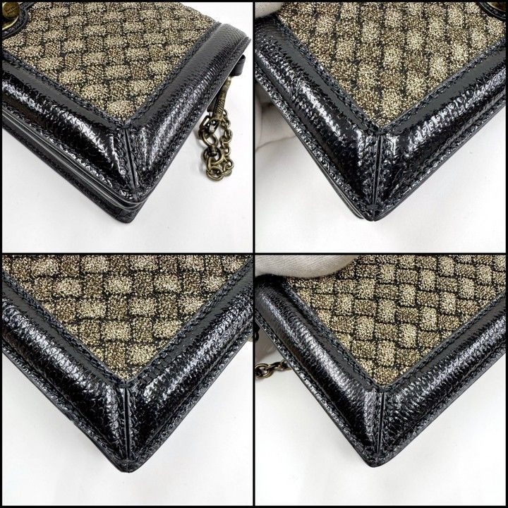 Bottega Veneta Clutch Knot Shoulder Bag Black Vintage Gigold Leather