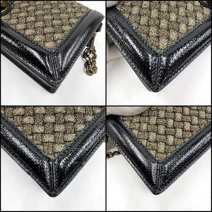 Bottega Veneta Clutch Knot Shoulder Bag Black Vintage Gigold Leather