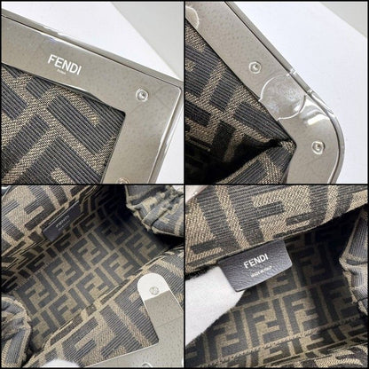 Fendi Fast Small 2-Way Shoulder Bag Silver Leather :silver