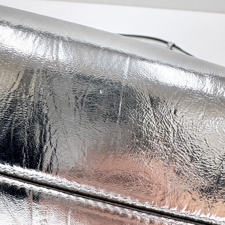 Fendi Fast Small 2-Way Shoulder Bag Silver Leather :silver
