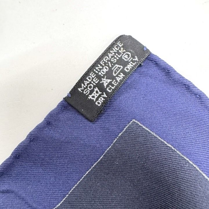Hermes Carre 90 Scarf Sequences Silk Blue Navy :blue Navy- Multicolor