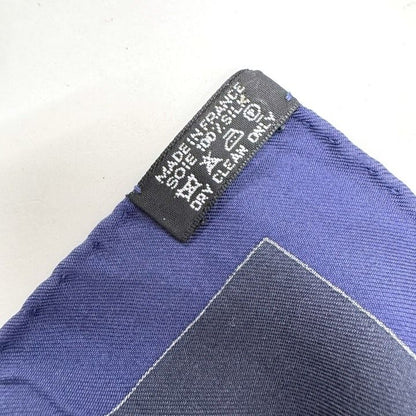 Hermes Carre 90 Scarf Sequences Silk Blue Navy :blue Navy- Multicolor