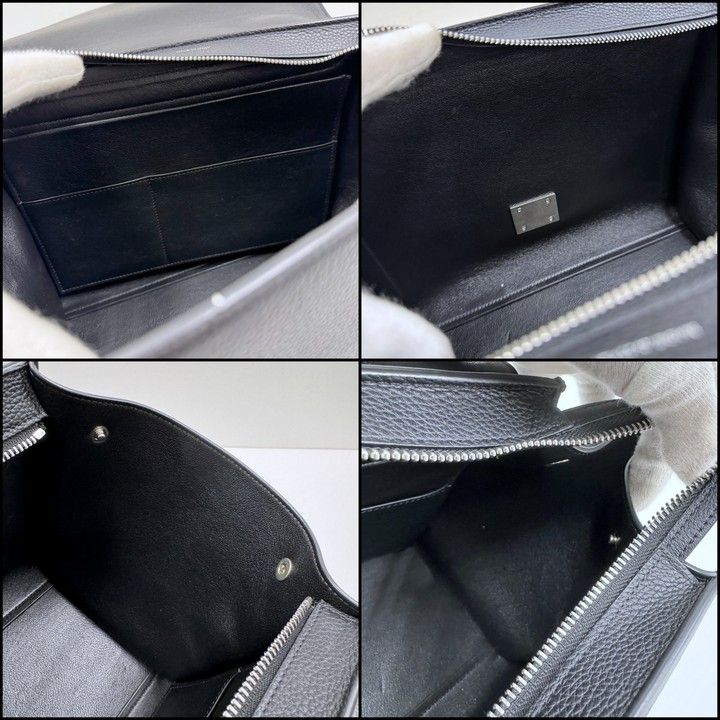 Celine Trapeze Small 2-Way Bag Black Silver Leather
