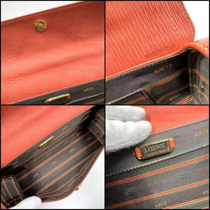 Loewe Velazquez Handbag with Handle Leather Orange Gold :orange