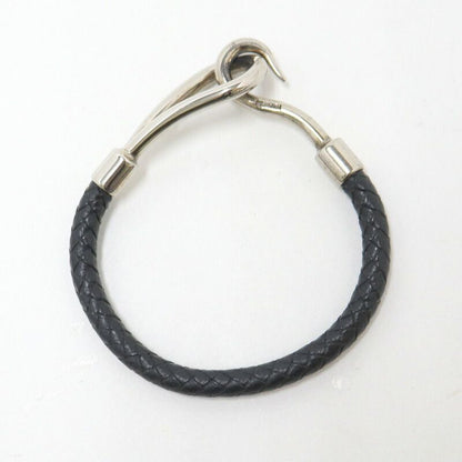 Hermes Jumbo Bracelet Leather Black Silver
