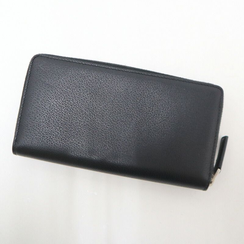 Gucci Zip Around Wallet Black White Leather Canvas