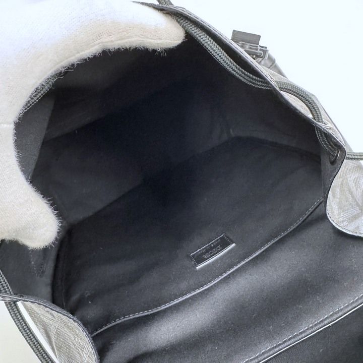 Dior Hit the Road Backpack CD Diamond Canvas Leather Black Metal