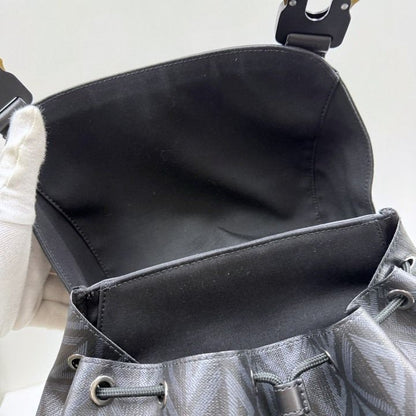 Dior Hit the Road Backpack CD Diamond Canvas Leather Black Metal