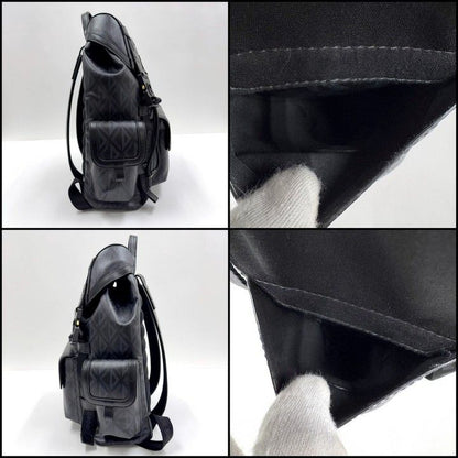 Dior Hit the Road Backpack CD Diamond Canvas Leather Black Metal
