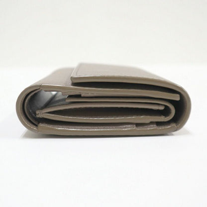 Celine Small Trifold Wallet Leather Gray Gold