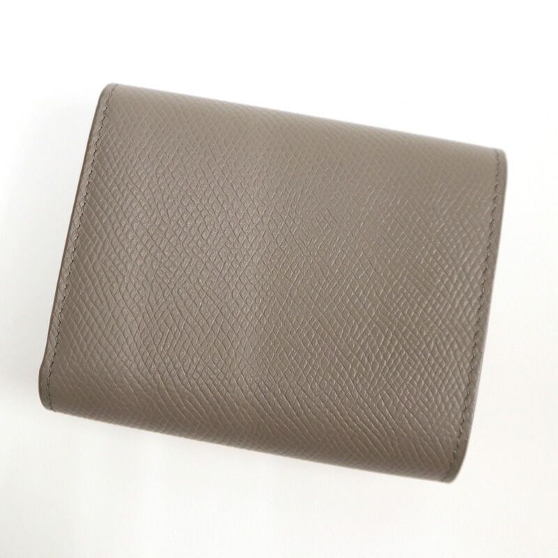 Celine Small Trifold Wallet Leather Gray Gold