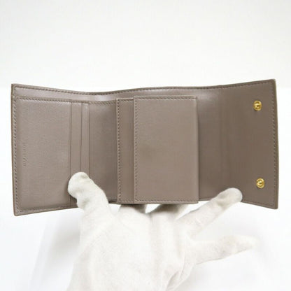 Celine Small Trifold Wallet Leather Gray Gold