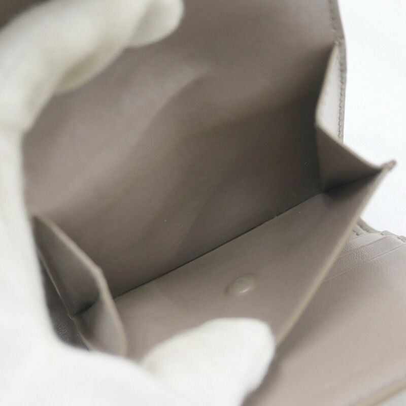 Celine Small Trifold Wallet Leather Gray Gold