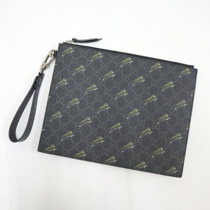 Gucci Clutch Taiga GG Supreme Black Leather