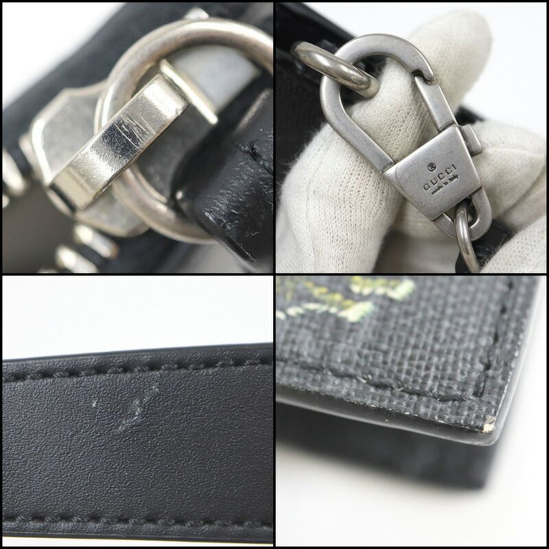 Gucci Clutch Taiga GG Supreme Black Leather