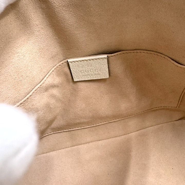Gucci Ophidia Shoulder Bag Leather White Gold