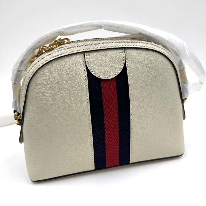 Gucci Ophidia Shoulder Bag Leather White Gold