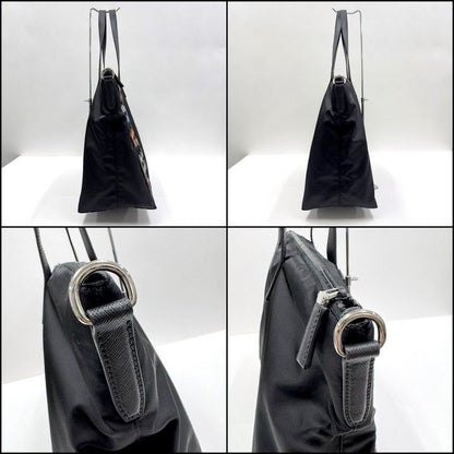 Prada Tessuto Tote Black Nylon Calf Leather