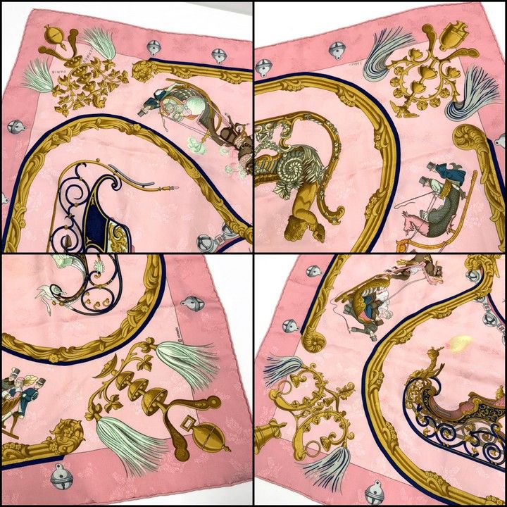 Hermes Carre 90? Feathers and Bells? Plumes Et Grelots Pink