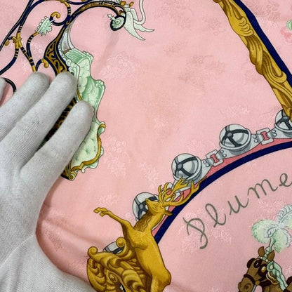 Hermes Carre 90? Feathers and Bells? Plumes Et Grelots Pink