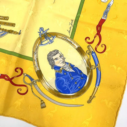 Hermes Carre le Geographe Yellow Silk