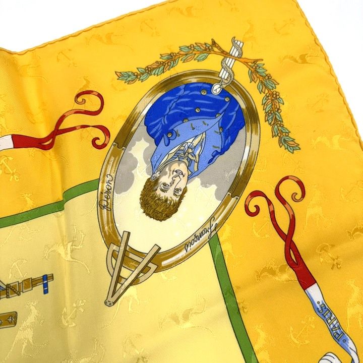 Hermes Carre le Geographe Yellow Silk