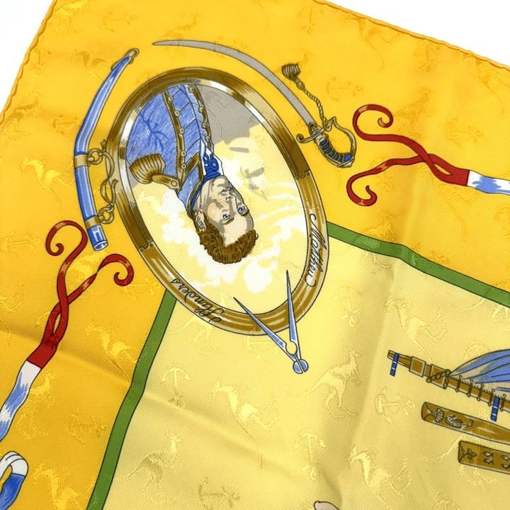 Hermes Carre le Geographe Yellow Silk
