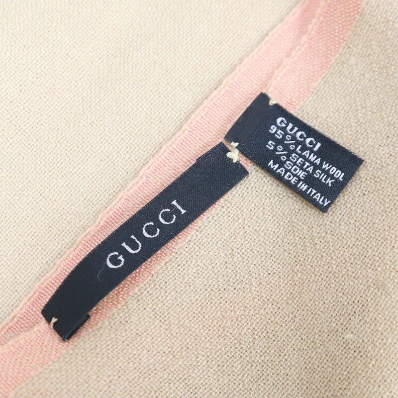 Gucci Large Shawl Beige Pink 95% Wool 5% Silk