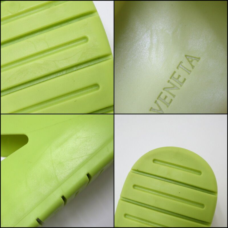 Bottega Veneta Paddle Sandals Light Green Rubber 42
