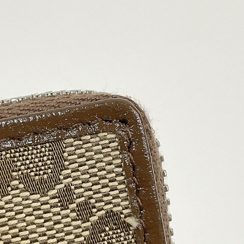 Gucci Wallet GG Canvas Leather Beige Brown