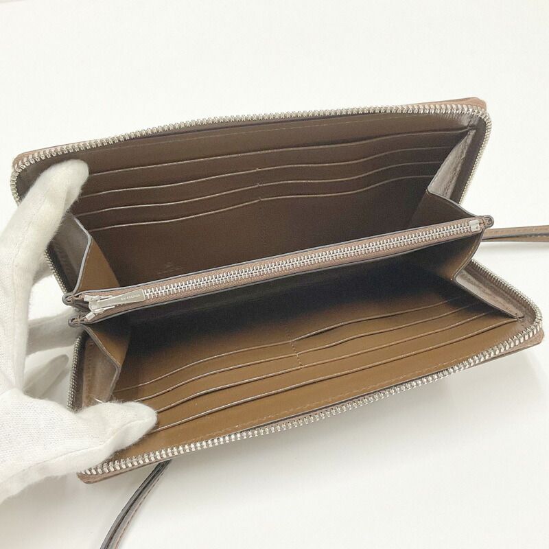 Gucci Wallet GG Canvas Leather Beige Brown