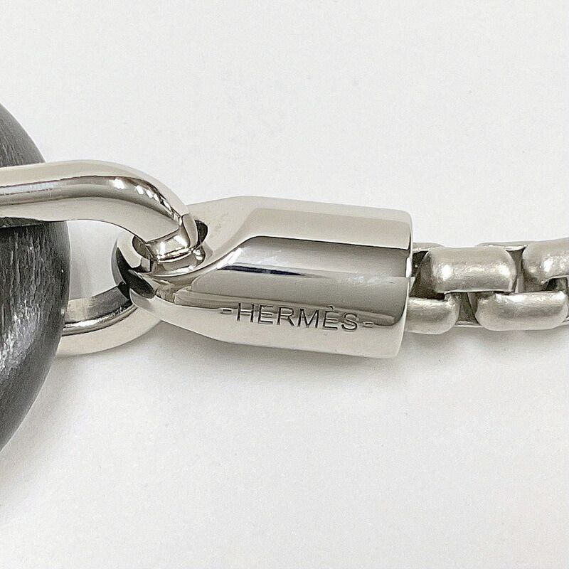 Hermes Bracelet Silver Blue Metal Lacquer Buffalo Horn :silver