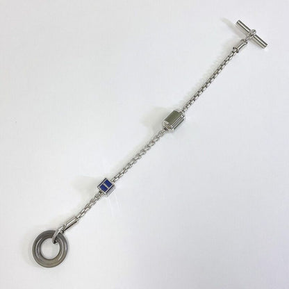 Hermes Bracelet Silver Blue Metal Lacquer Buffalo Horn :silver