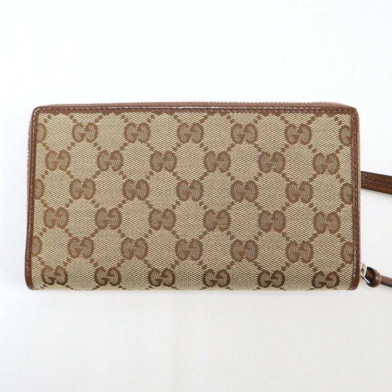 Gucci Wallet GG Canvas Leather Beige Brown