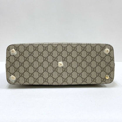 Gucci 2-Way Shoulder Bag GG Supreme Leather Khaki Brown