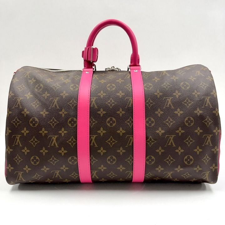 Louis Vuitton Keepall Bandouliere 45 Monogram Macassar Pondicherry Pink Handbag : Pondicherry