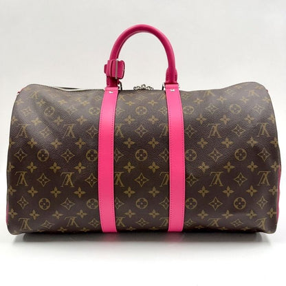 Louis Vuitton Keepall Bandouliere 45 Monogram Macassar Pondicherry Pink Handbag : Pondicherry