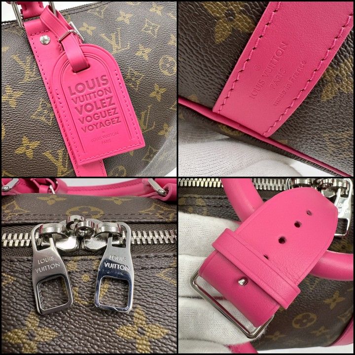 Louis Vuitton Keepall Bandouliere 45 Monogram Macassar Pondicherry Pink Handbag : Pondicherry