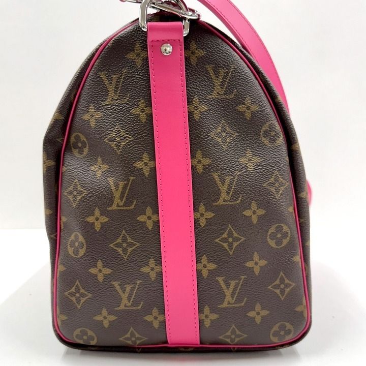 Louis Vuitton Keepall Bandouliere 45 Monogram Macassar Pondicherry Pink Handbag : Pondicherry