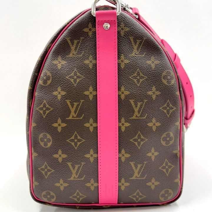 Louis Vuitton Keepall Bandouliere 45 Monogram Macassar Pondicherry Pink Handbag : Pondicherry