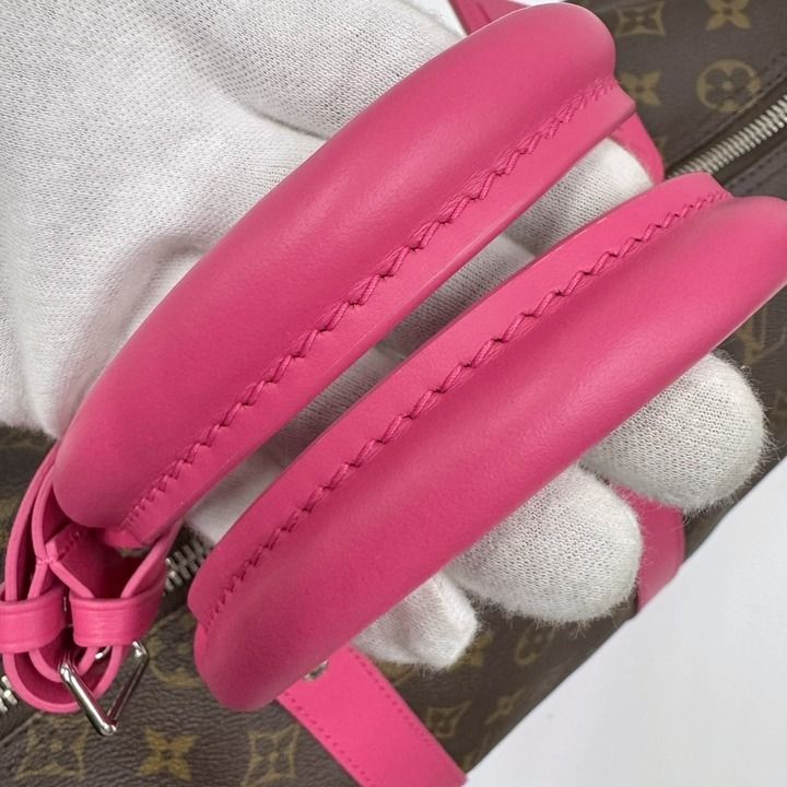 Louis Vuitton Keepall Bandouliere 45 Monogram Macassar Pondicherry Pink Handbag : Pondicherry