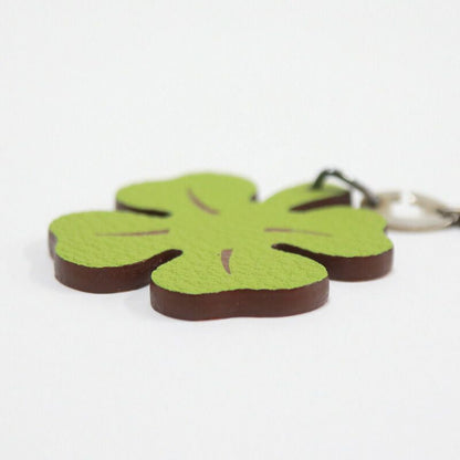 Hermes Clover Charm Green Orange Leather